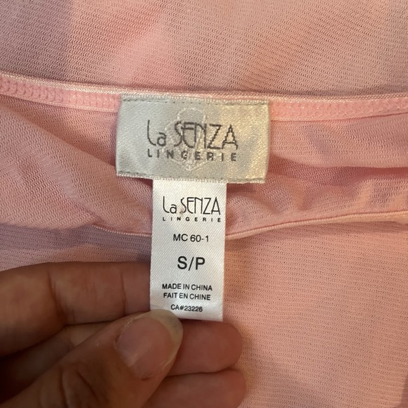 La Senza Mesh Pink Slip Dress Ruffle Sleeveless Lettuce Trim Y2K Coquette Small - Picture 9 of 10